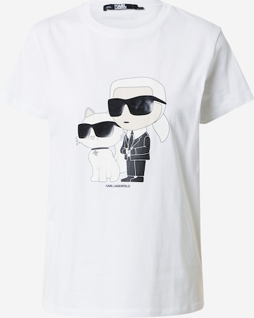 Tricou 'Ikonik 2.0' de la Karl Lagerfeld pe alb: față