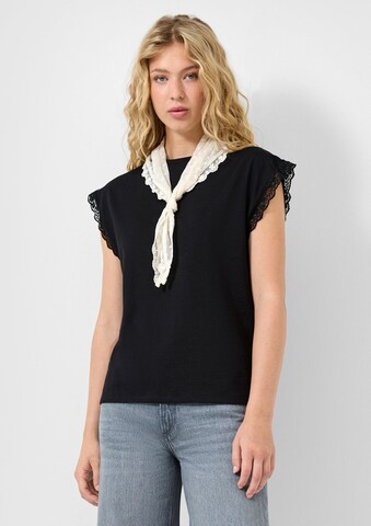 T-shirt QS en noir : devant