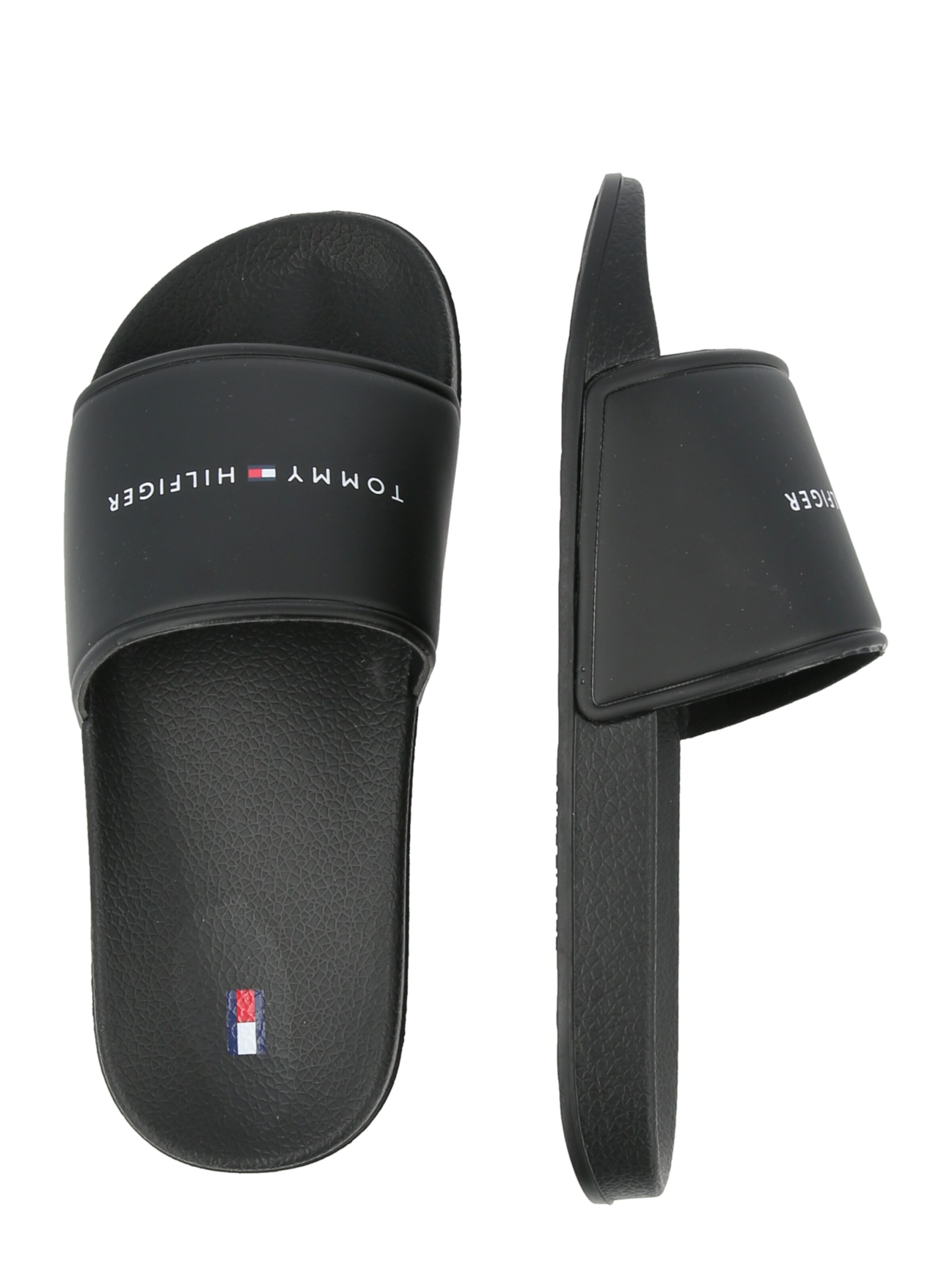 TOMMY HILFIGER Odprti čevlji | črna barva