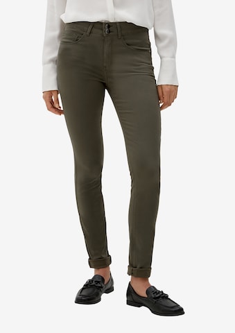 s.Oliver BLACK LABEL Slimfit Broek in Groen: voorkant