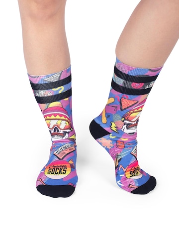 Chaussettes 'Retro Blizzard - Mid High' American Socks en bleu