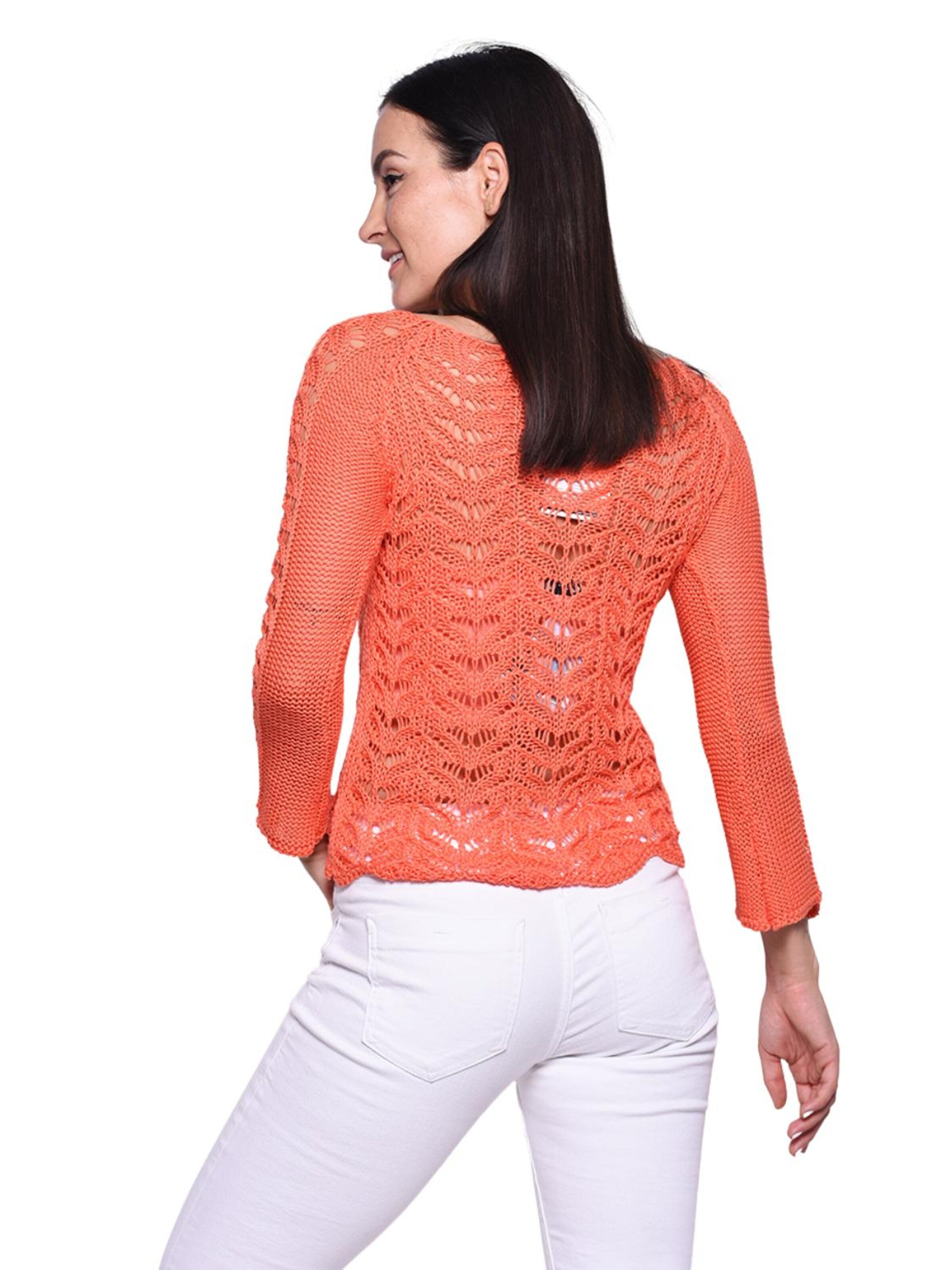 Süel knitwear - Top de punto 'Twin Lace' en naranja