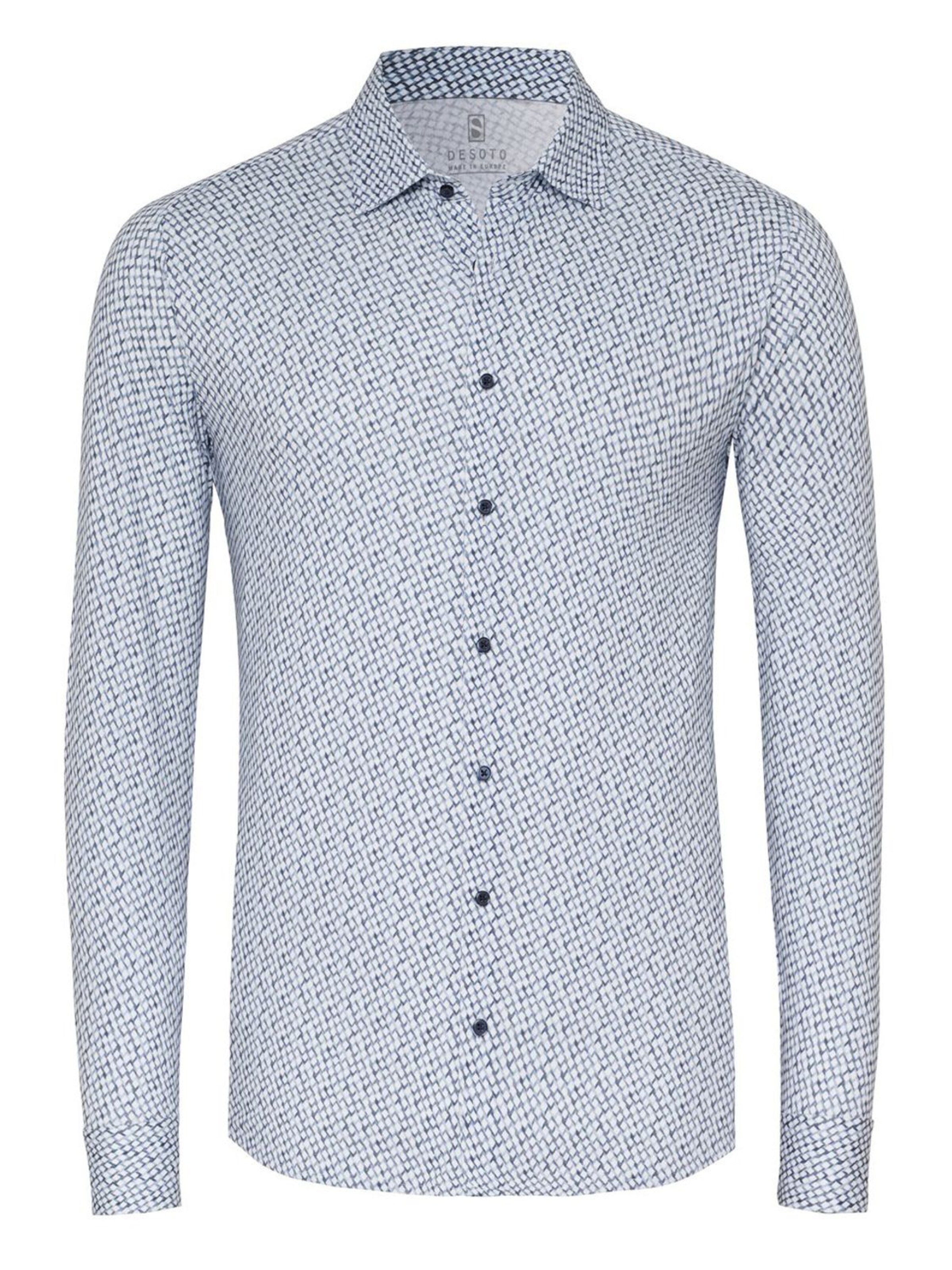 DESOTO Slim fit Button Up Shirt in Blue: front