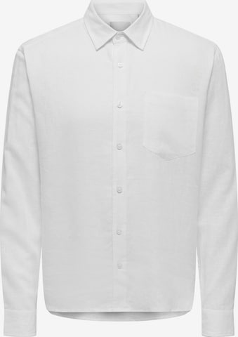 Only & Sons - Ajuste regular Camisa 'ONSLaurence' en blanco: frente
