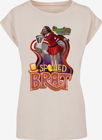 T-shirt 'Willy Wonka And The Chocolate Factory - Spoiled Brat' ABSOLUTE CULT en beige : devant