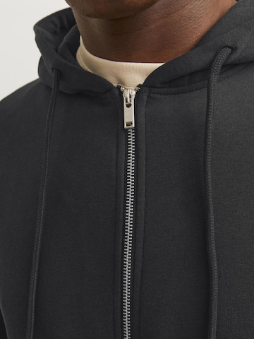 JACK & JONES Zip-Up Hoodie in Black