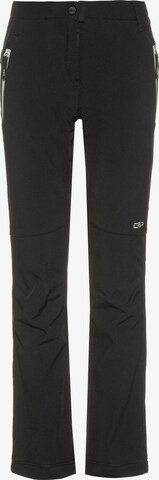 CMP Regular Outdoor Pants in Black: front