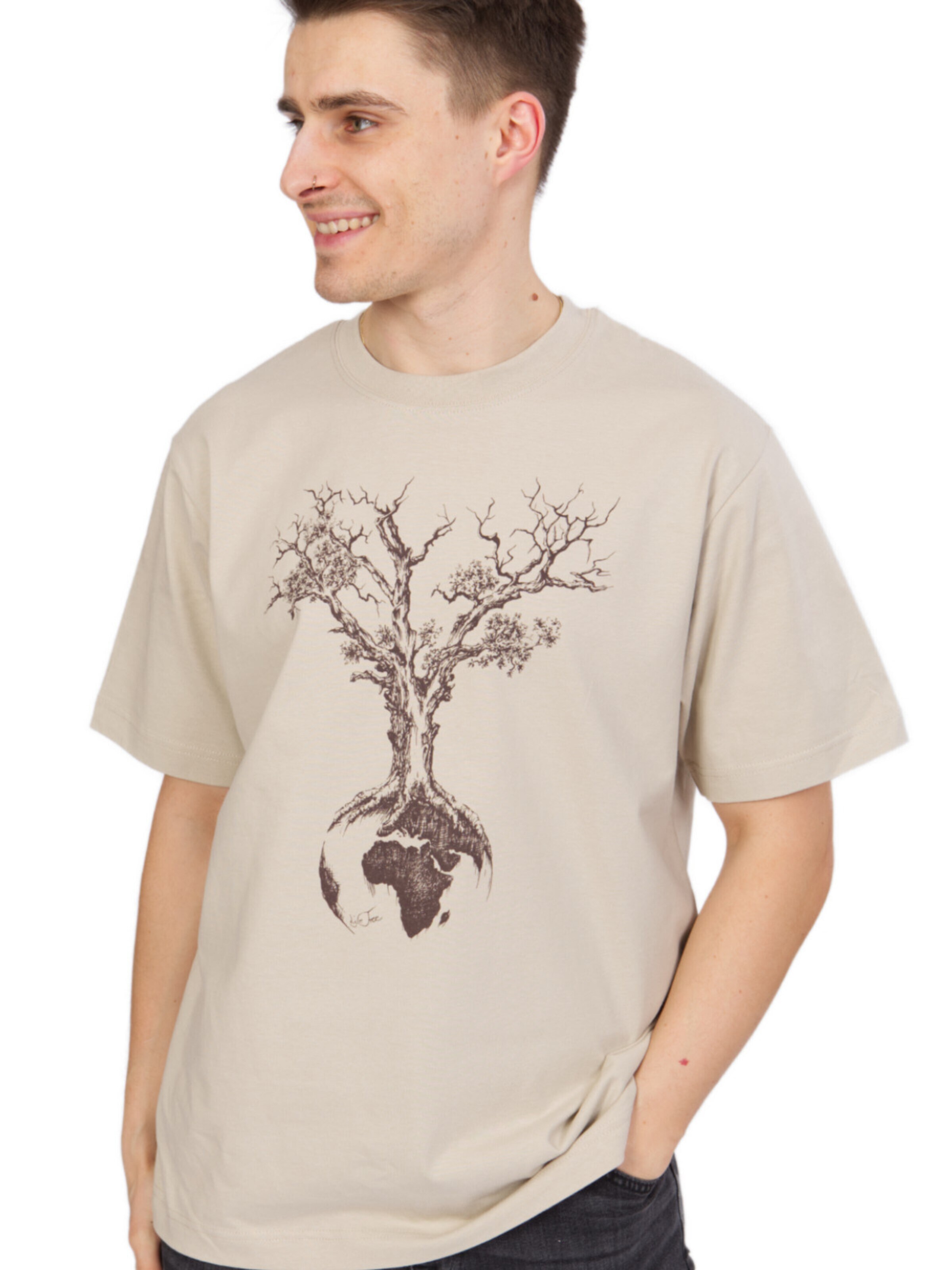 Maglietta 'Desert Dust Weltenbaum' di Life-Tree in beige