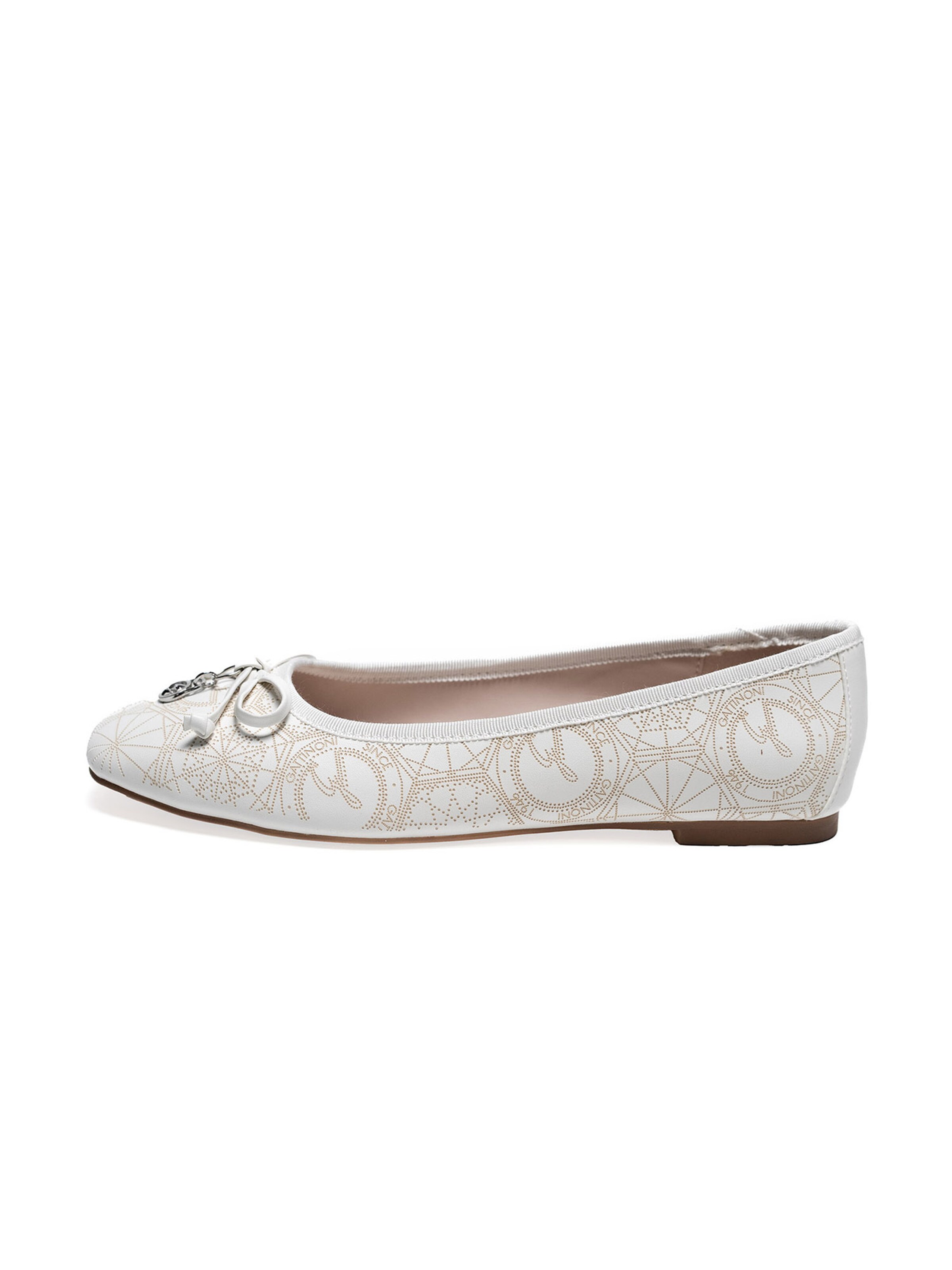 Gattinoni Ballet Flats in White: front