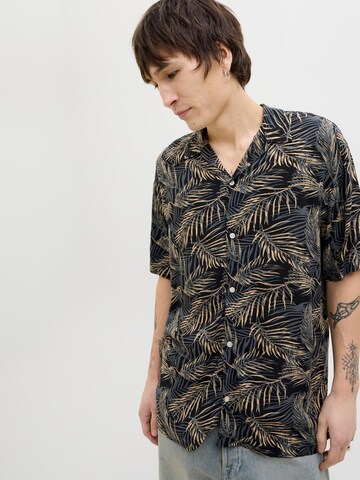 JACK & JONES Классический крой Рубашка 'JJEJeff Tropical' в Черный
