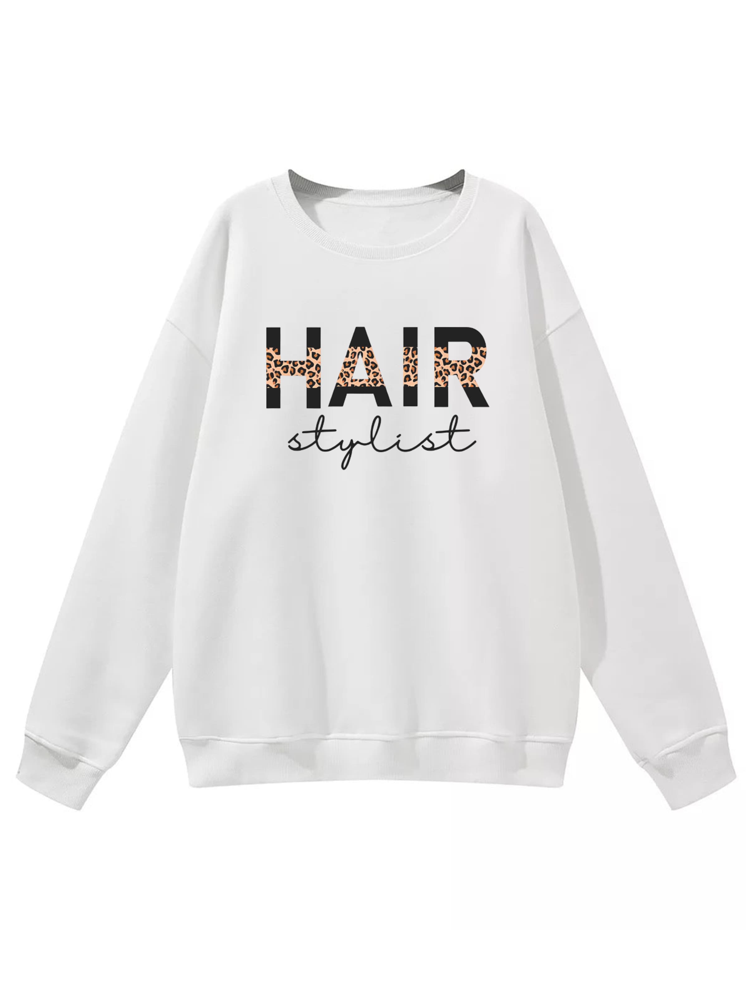 GORHEY - Sudadera 'Women's Pullover with Letter Print, Loose Fleece Pullover for Autumn/Winter' en blanco