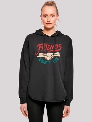 F4NT4STIC Sweatshirt 'Stranger Things Friends Dont Lie Hands Netflix TV Series' in Zwart: voorkant