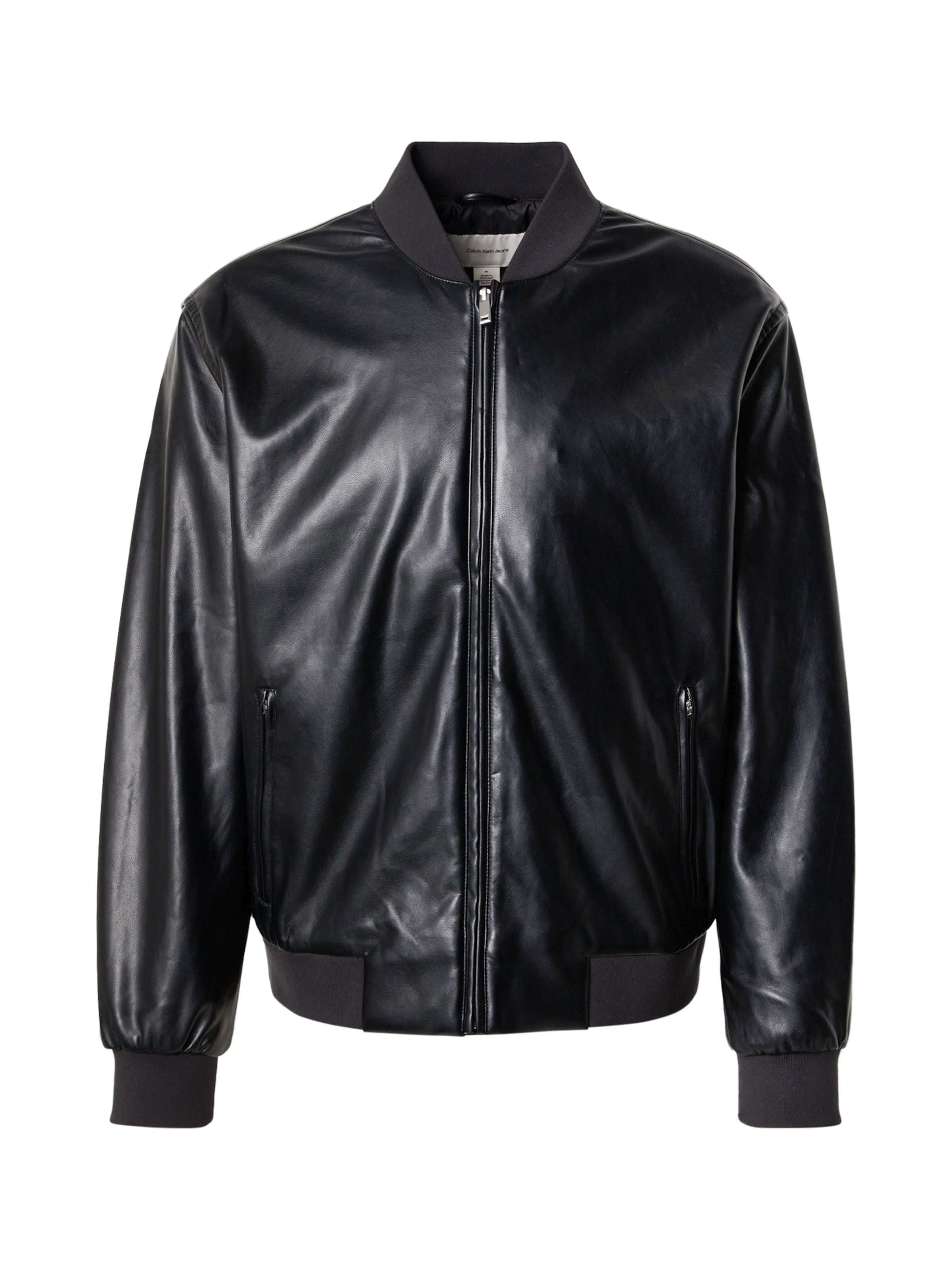 Calvin Klein Jeans Φθινοπωρινό και ανοιξιάτικο μπουφάν σε μαύρο: μπροστά