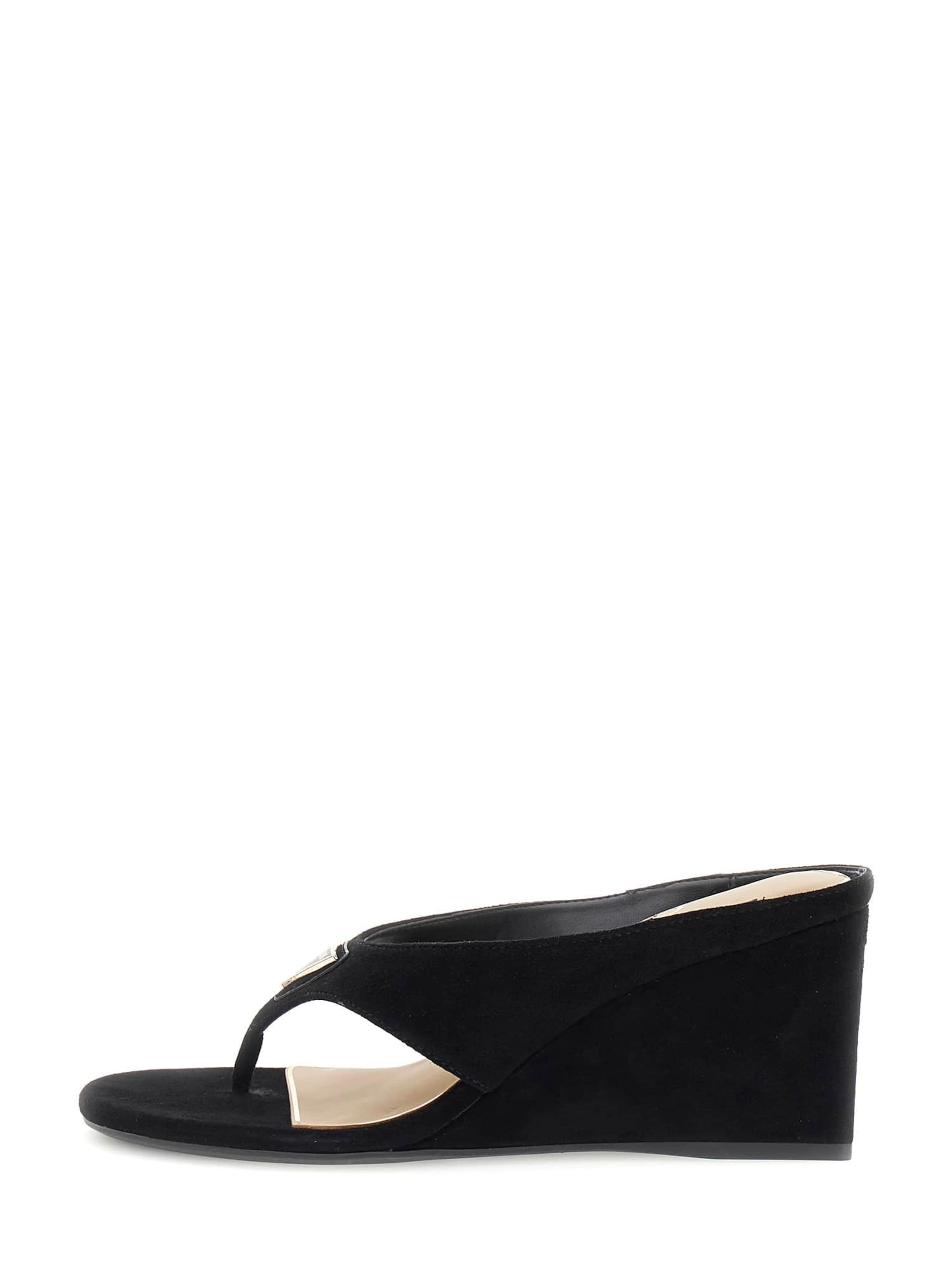 GUESS T-Bar Sandals 'Marchon' in Black: front