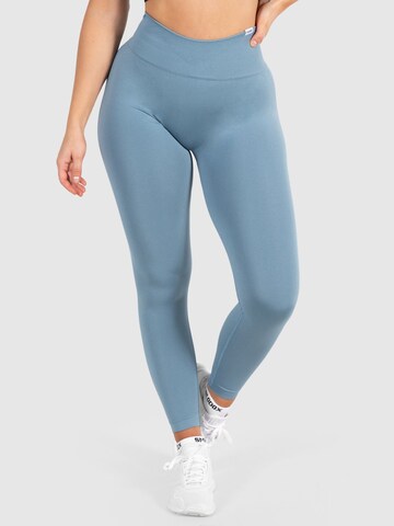 Smilodox Skinny Workout Pants 'Amaze Scrunch' in Blue: front