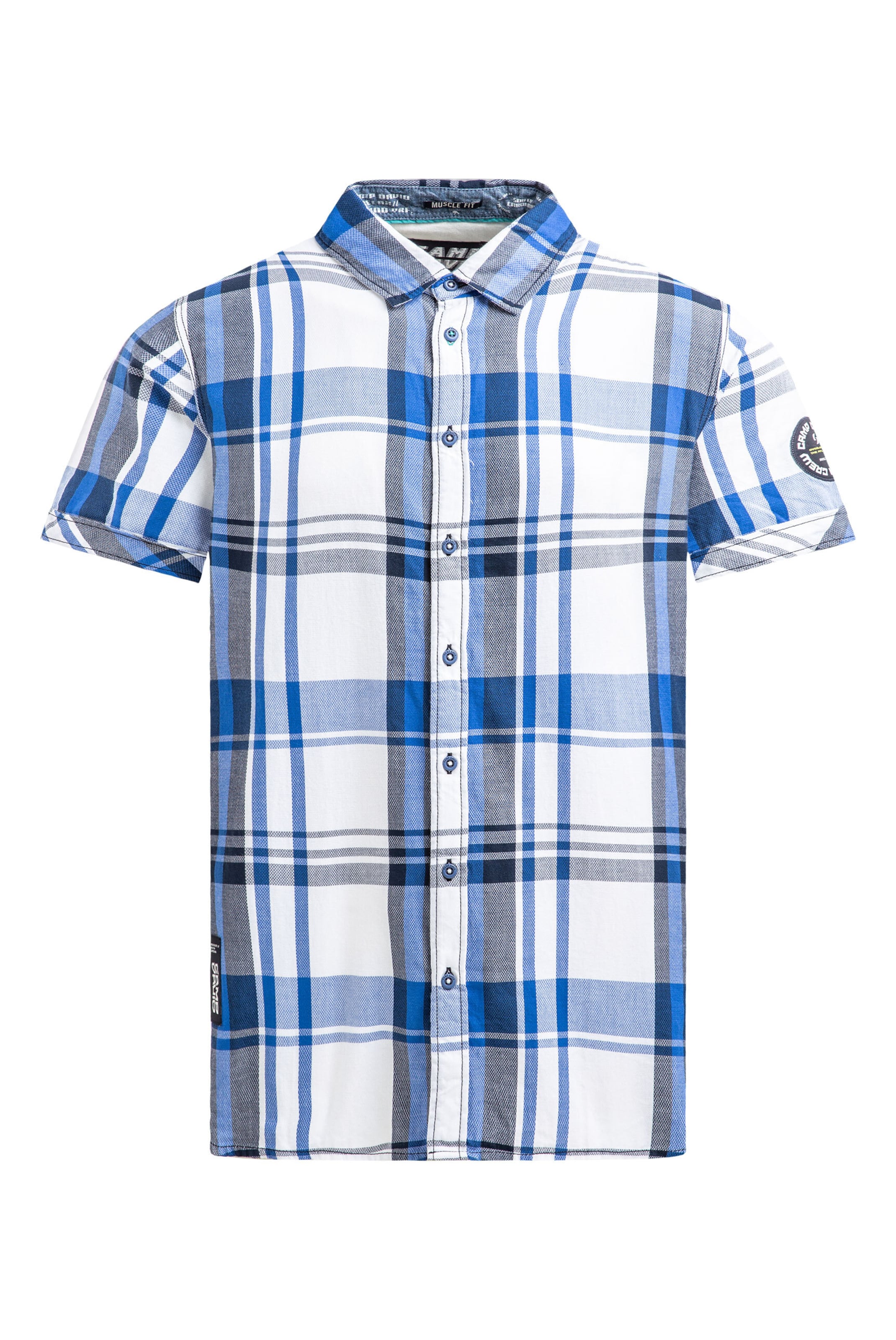 CAMP DAVID Slim fit Button Up Shirt in White: front