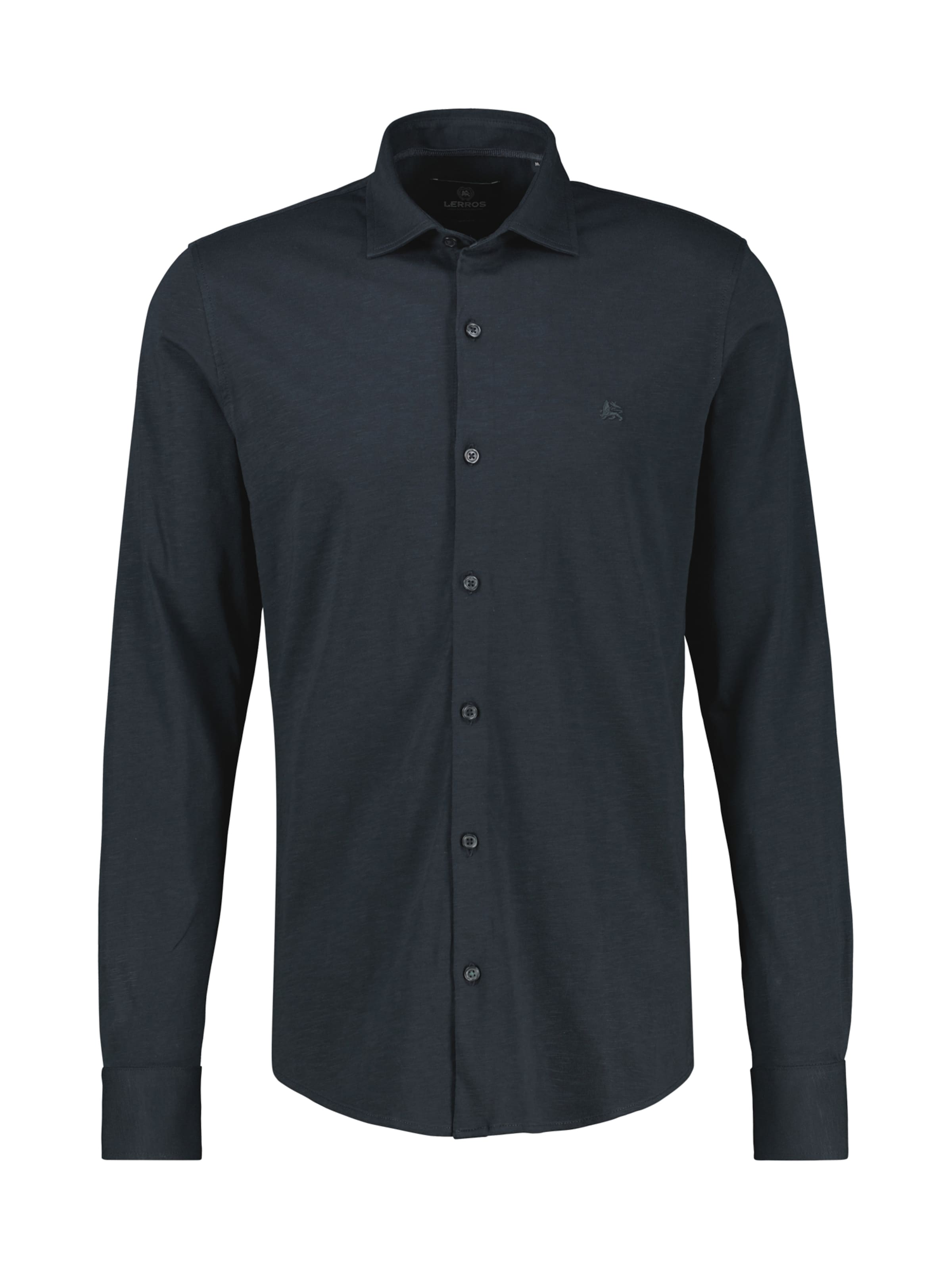 LERROS Regular Fit Langarmhemd in Jerseyqualität in Blau