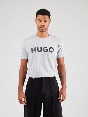 HUGO Μπλουζάκι 'Dulivio' σε γκρι: μπροστά