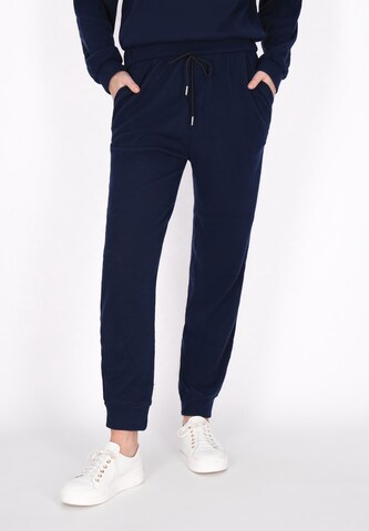 usha BLUE LABEL Tapered Broek in Blauw: voorkant