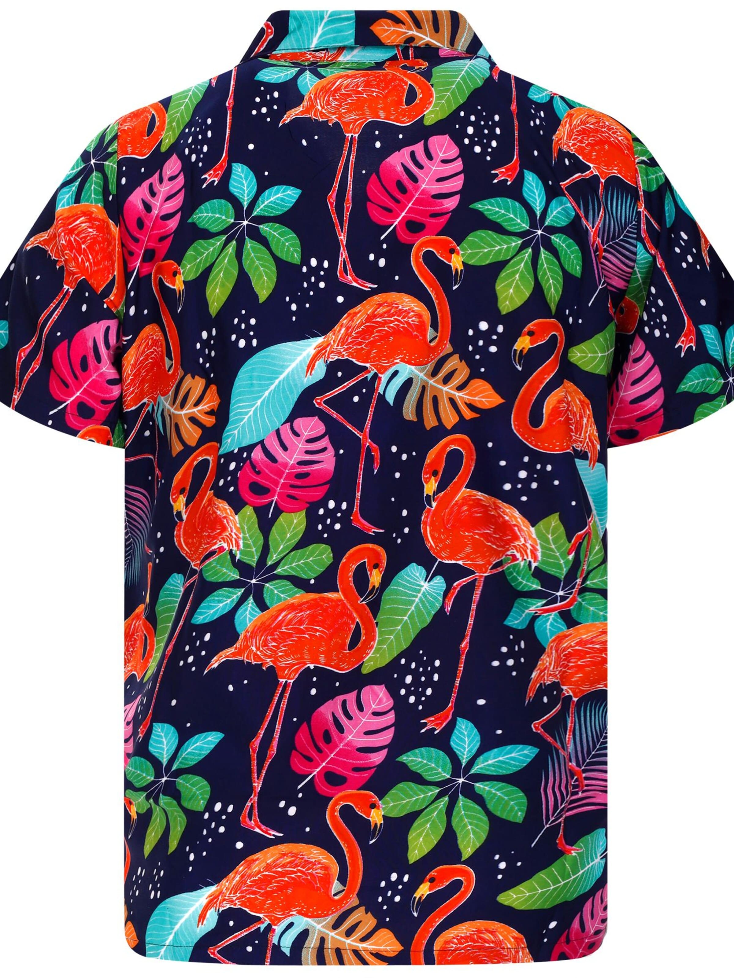 Maglietta 'Funky Flamingos' di King Kameha in blu