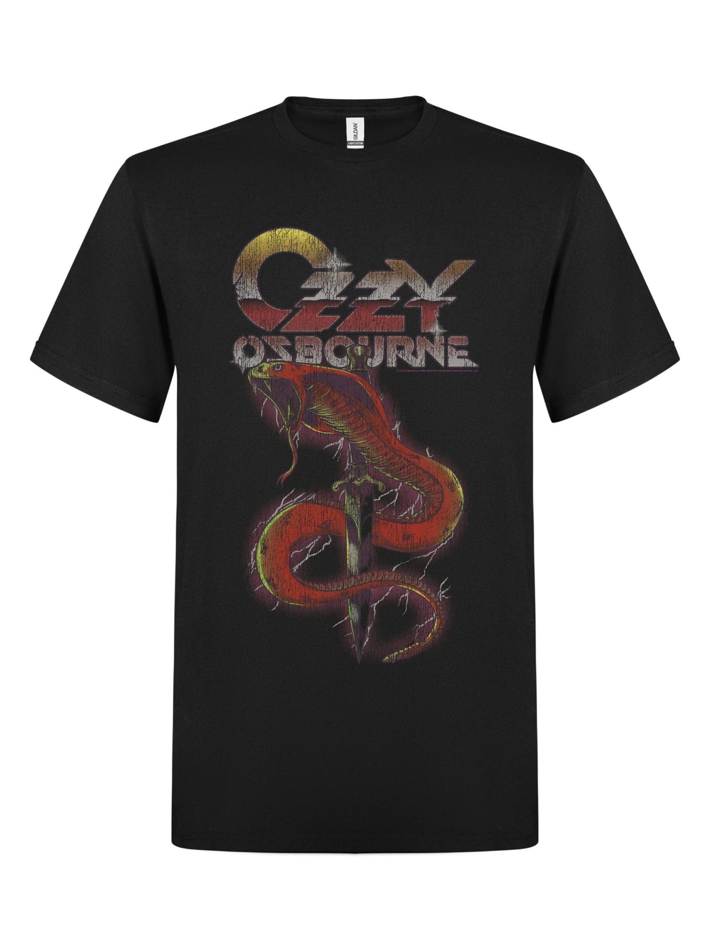 Ozzy Osbourne Shirt 'Ozzy Osbourne Snake T-Shirt' in Black: front