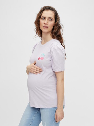 MAMALICIOUS T-shirt 'Kirsa' i lila: framsida