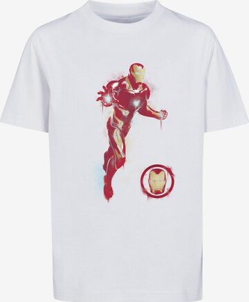 T-Shirt 'Marvel Avengers Endgame Painted Iron Man' F4NT4STIC en blanc : devant