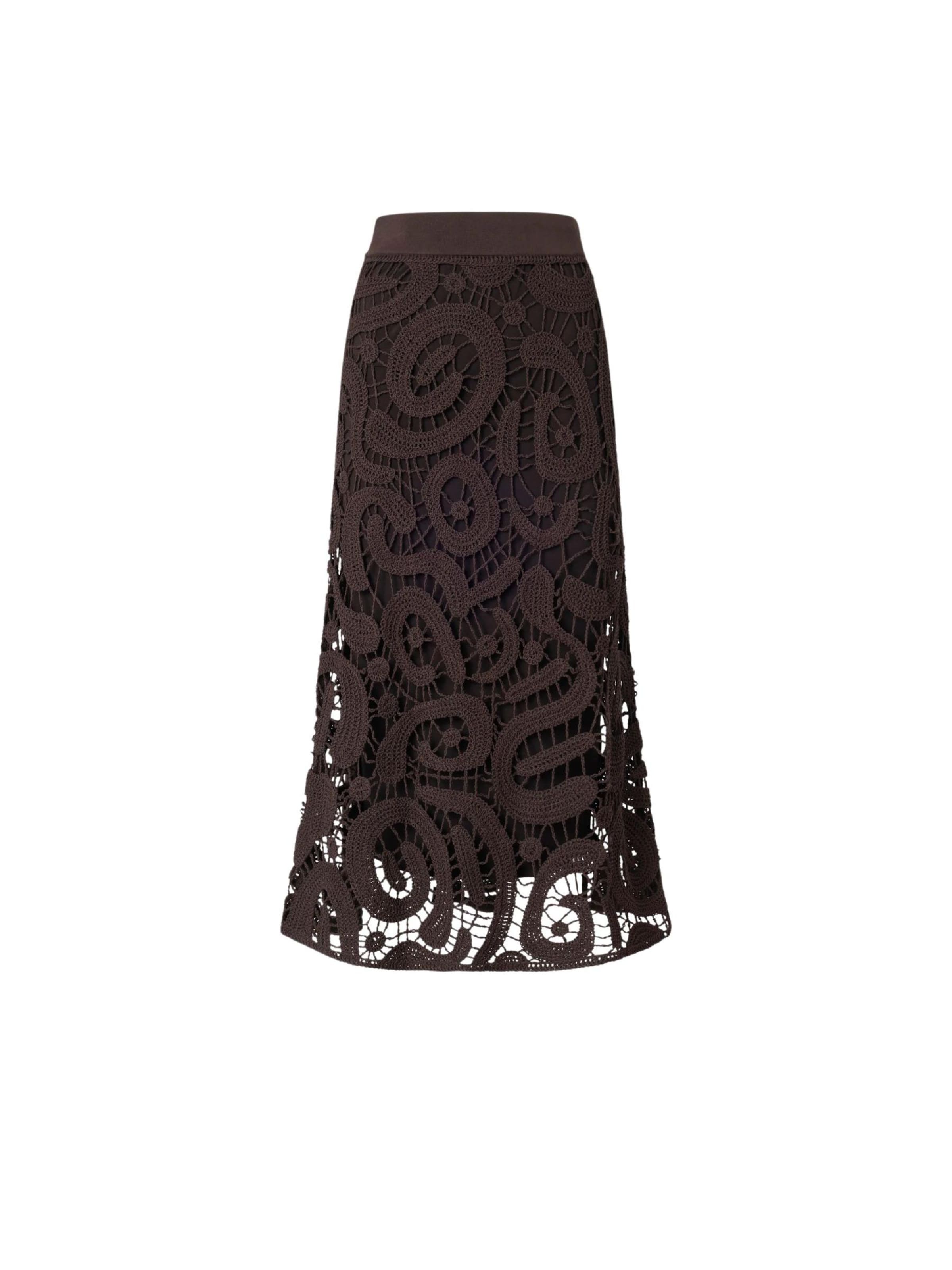 Gonna 'PINKO MAESTRALE GONNA CROCHET GEOMETRICO GONNA' di PINKO in marrone: frontale