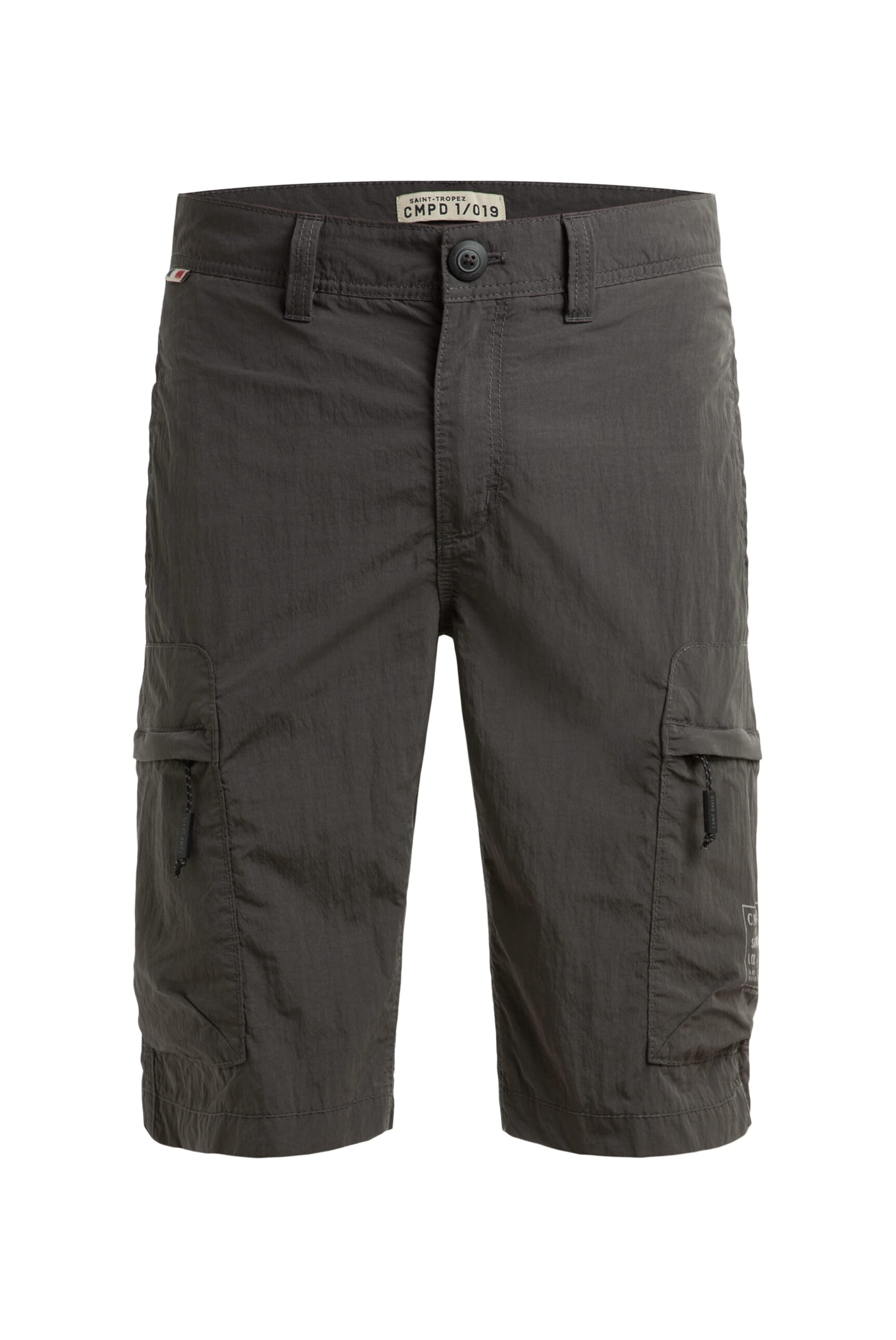 CMPD Regular Cargo Shorts aus Ripstop-Nylon in Grau: Vorderseite