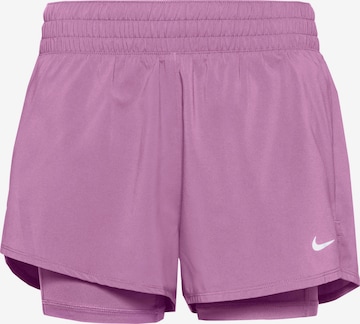 NIKE Workout Pants 'One' in Purple: front