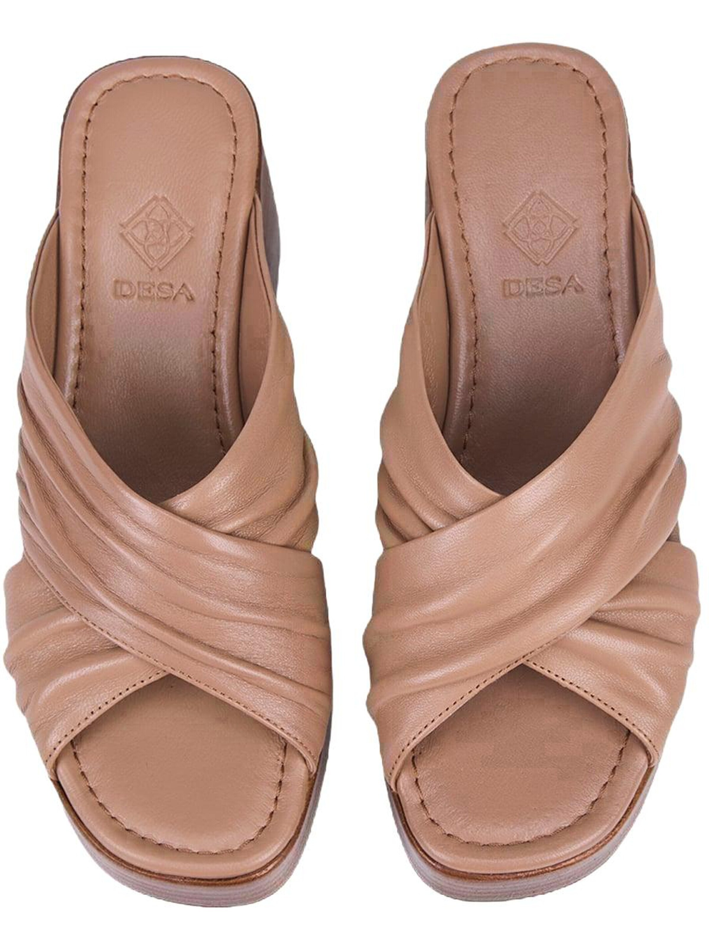 Pantoufle 'Plattformrutschen' Desa en beige