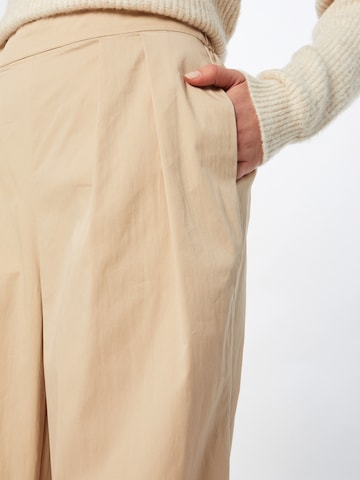 Loosefit Pantaloni con pieghe 'Leonita Lana' di MSCH COPENHAGEN in beige