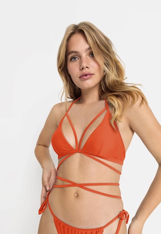 LSCN by LASCANA Trikotni nedrčki Bikini zgornji del 'Gina' | rdeča barva