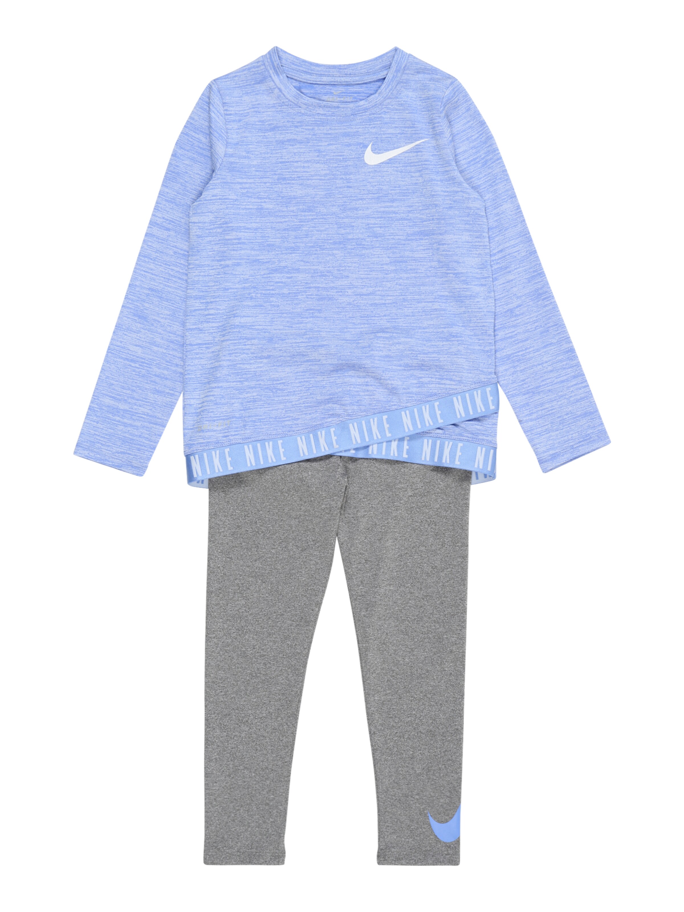 grey and blue nike tracksuit