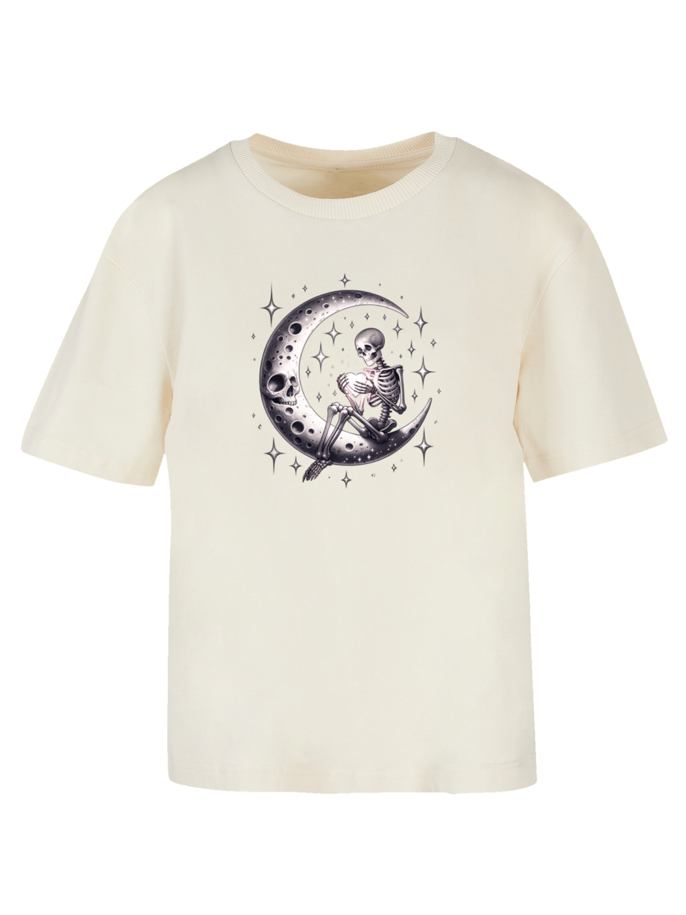 T-shirt 'Gothic Valentinstag Skelett Mond' F4NT4STIC en beige : devant