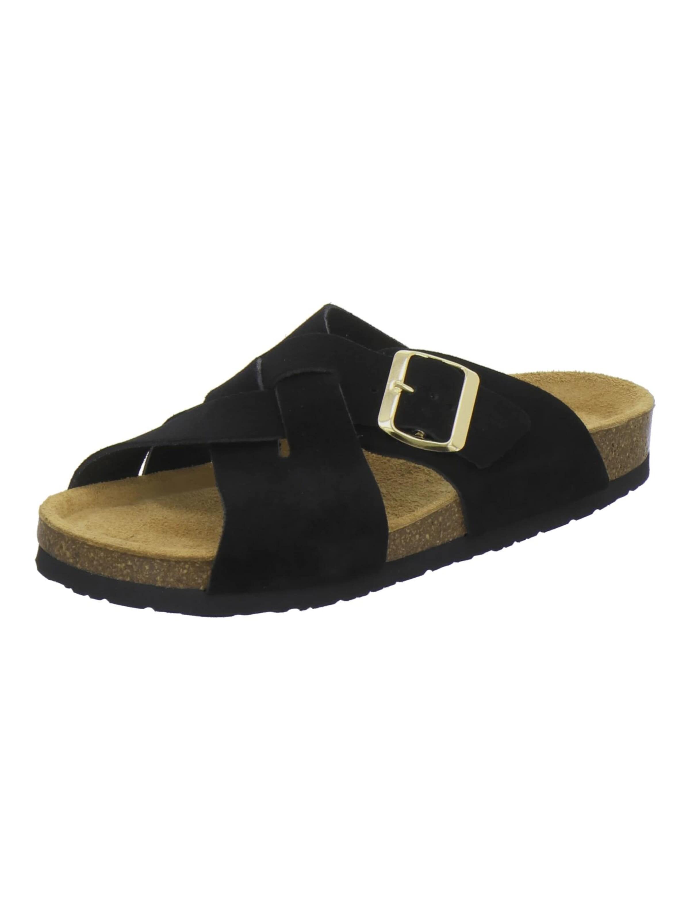 Mule 'Pantoletten Damen Kreuzbandage schwarz' AFS-Schuhe en noir : devant