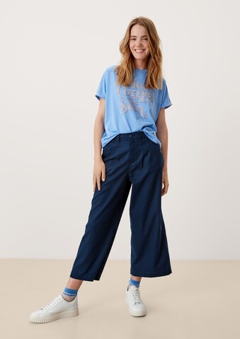 QS Wide Leg Hose in Blau