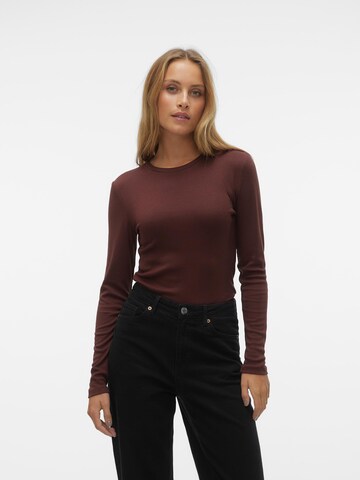 VERO MODA Shirt 'ROMA' in Brown: front