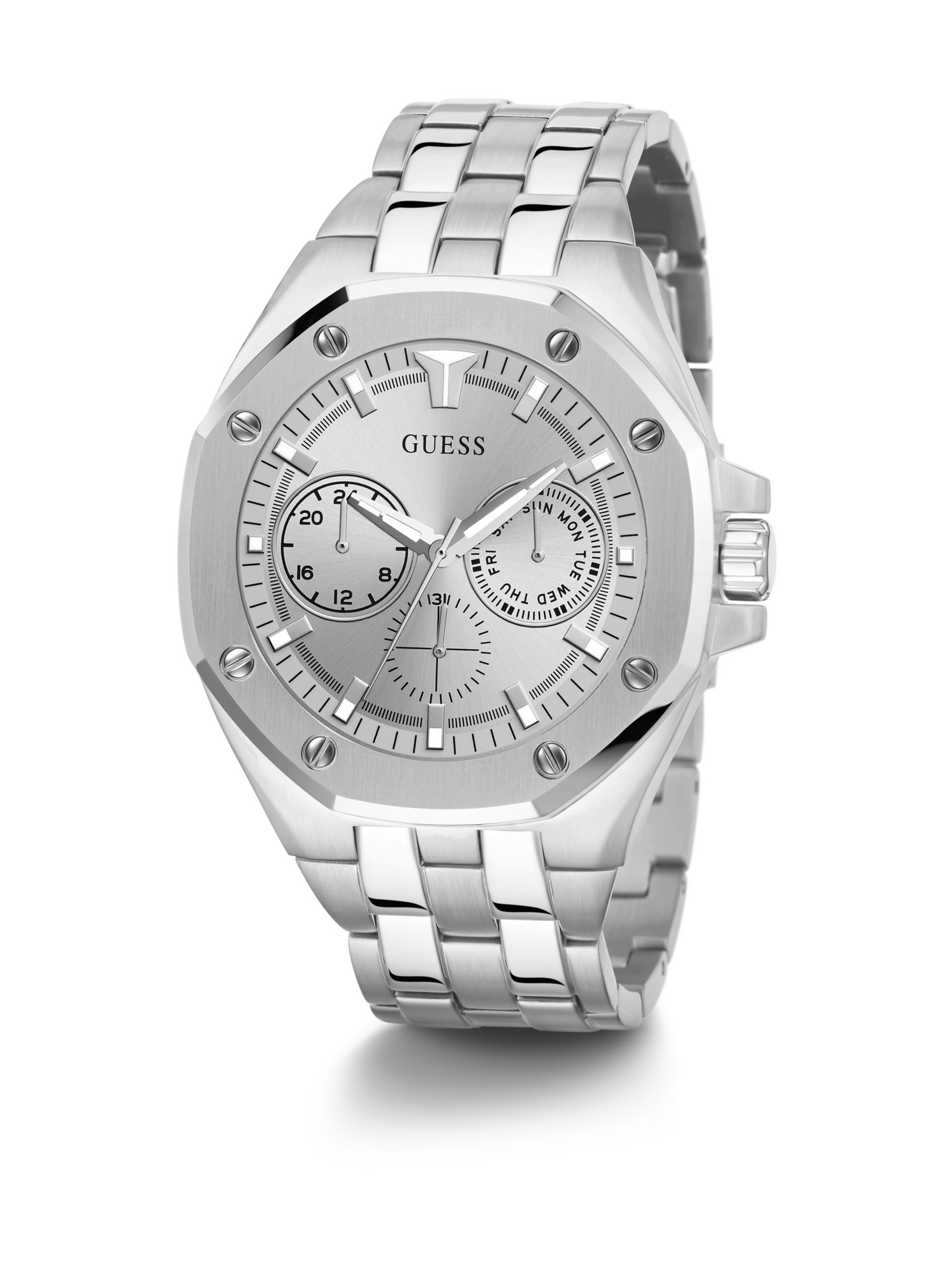 GUESS Uhr  'TOP GUN' in Silber: Vorderseite