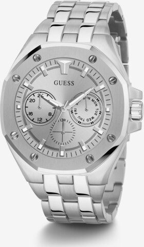 GUESS Analog Watch 'TOP GUN' in Silver: front