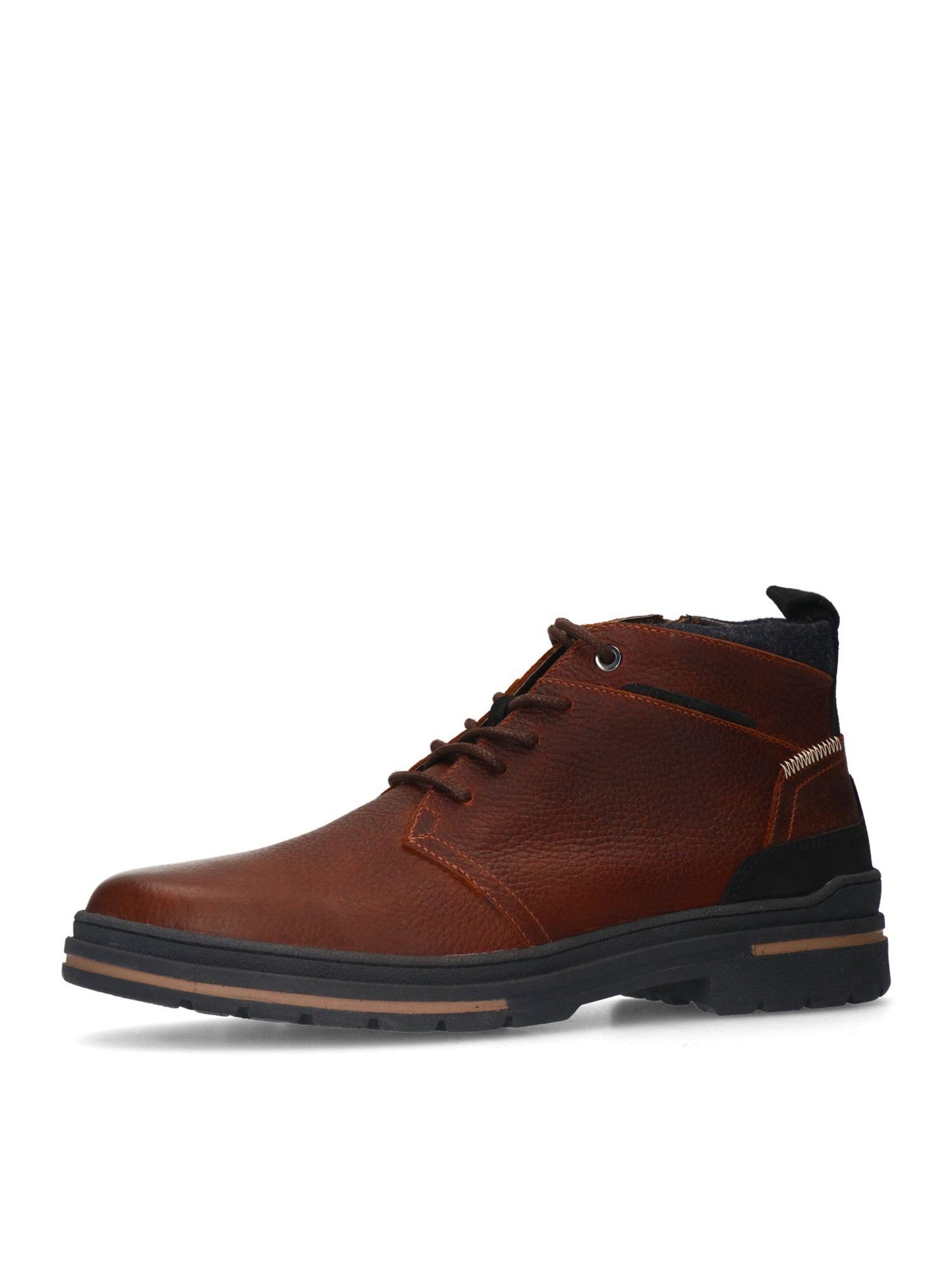 MANFIELD Lace-Up Boots in Brown: front