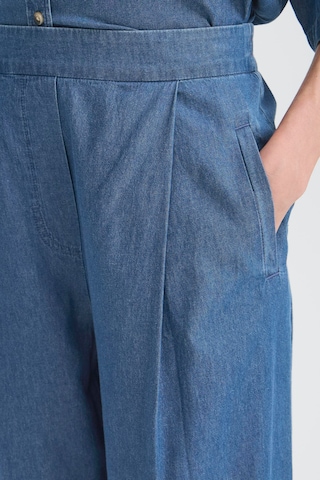 ICHI Wide leg Bandplooi jeans 'IHXaurora' in Blauw