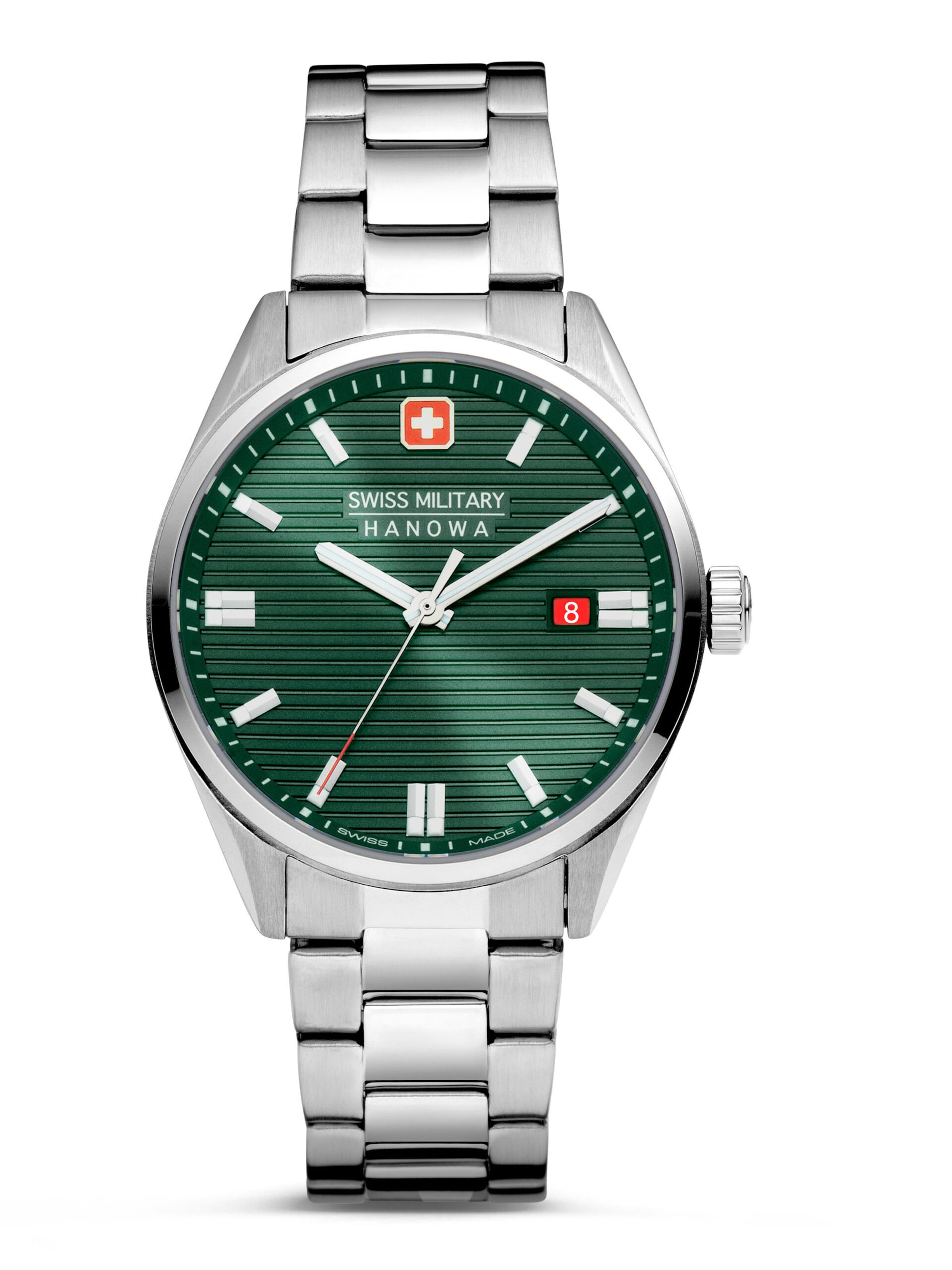 SWISS MILITARY HANOWA Uhr 'Roadrunner' in Silber: Vorderseite