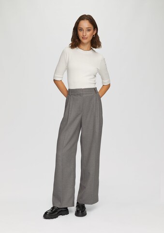 s.Oliver BLACK LABEL Wide leg Trousers with creases in Grey: front