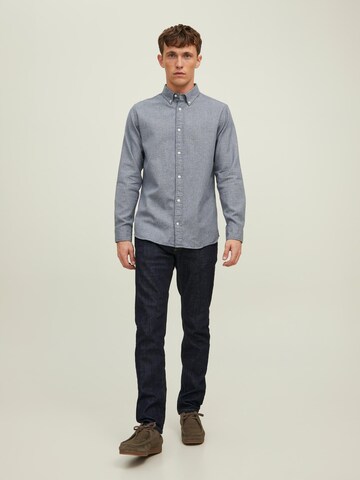 JACK & JONES Slim Fit Hemd 'Brook Grindle' in Blau