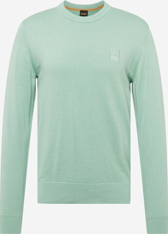 BOSS Sweater 'Kanovano' in Green: front