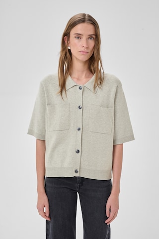 My Essential Wardrobe Gebreid vest 'Stino ' in Grijs: voorkant