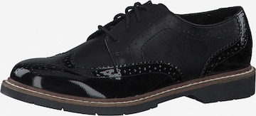 s.Oliver Δετό παπούτσι σε μαύρο: μπροστά