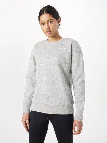 UNDER ARMOUR Sportief sweatshirt 'Essential' in Grijs: voorkant