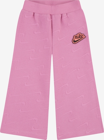 rožinė Nike Sportswear Plačios klešnės Kelnės 'NEW IMPRESSIONS': priekis